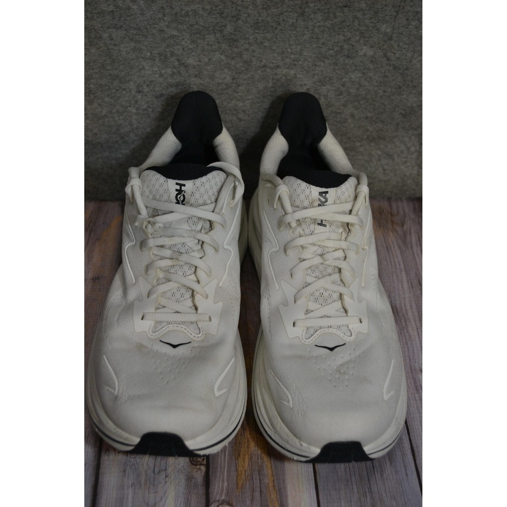 Hoka One One Clifton 10 Shoes Mens 11.5 D White Mesh Running Road GYM Sneakers - Picture 3 of 16